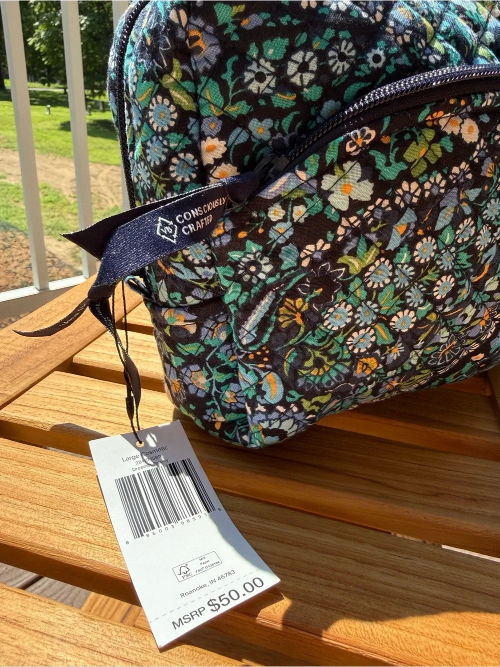 Vera Bradley Large Cosmetic Bag in Dreamer Paisley NEW